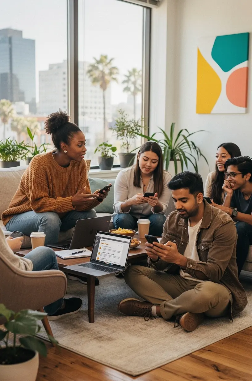 Community members discussing feedback gathering strategies.