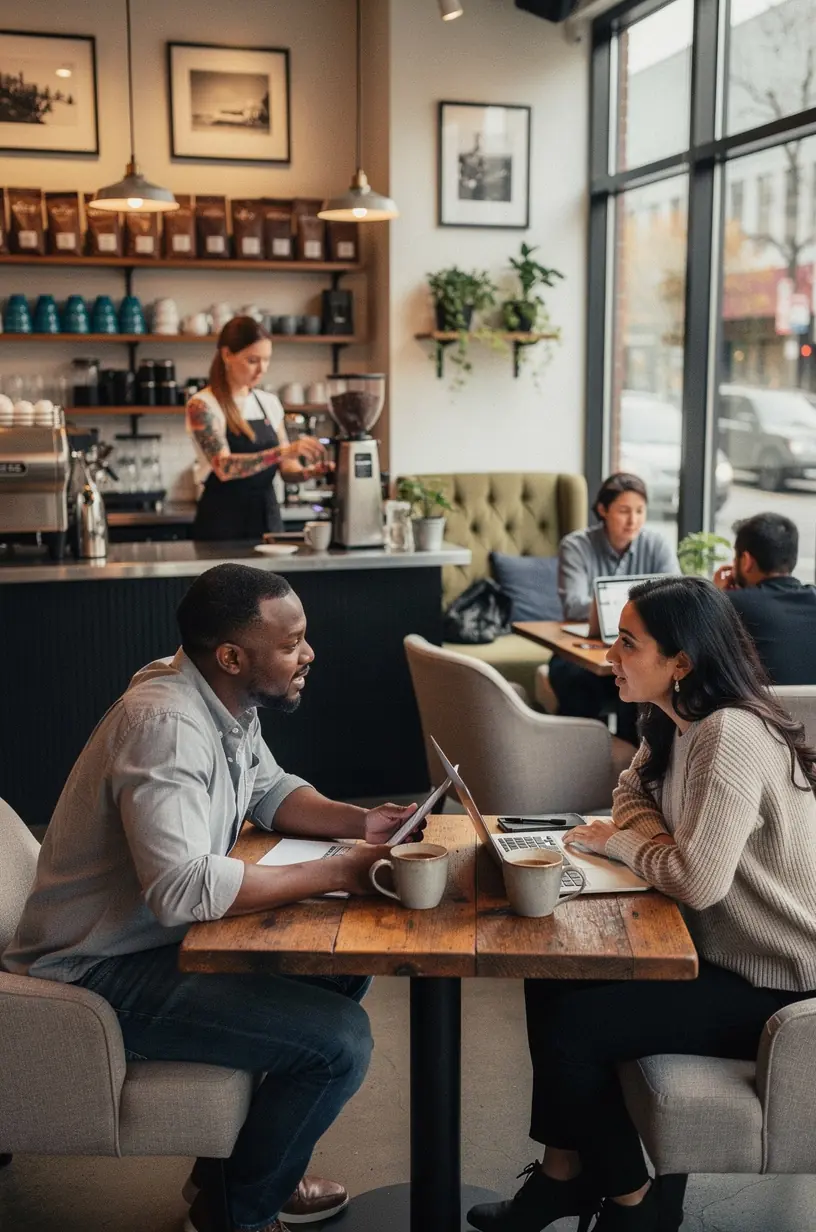 Community members discussing local service reviews and options